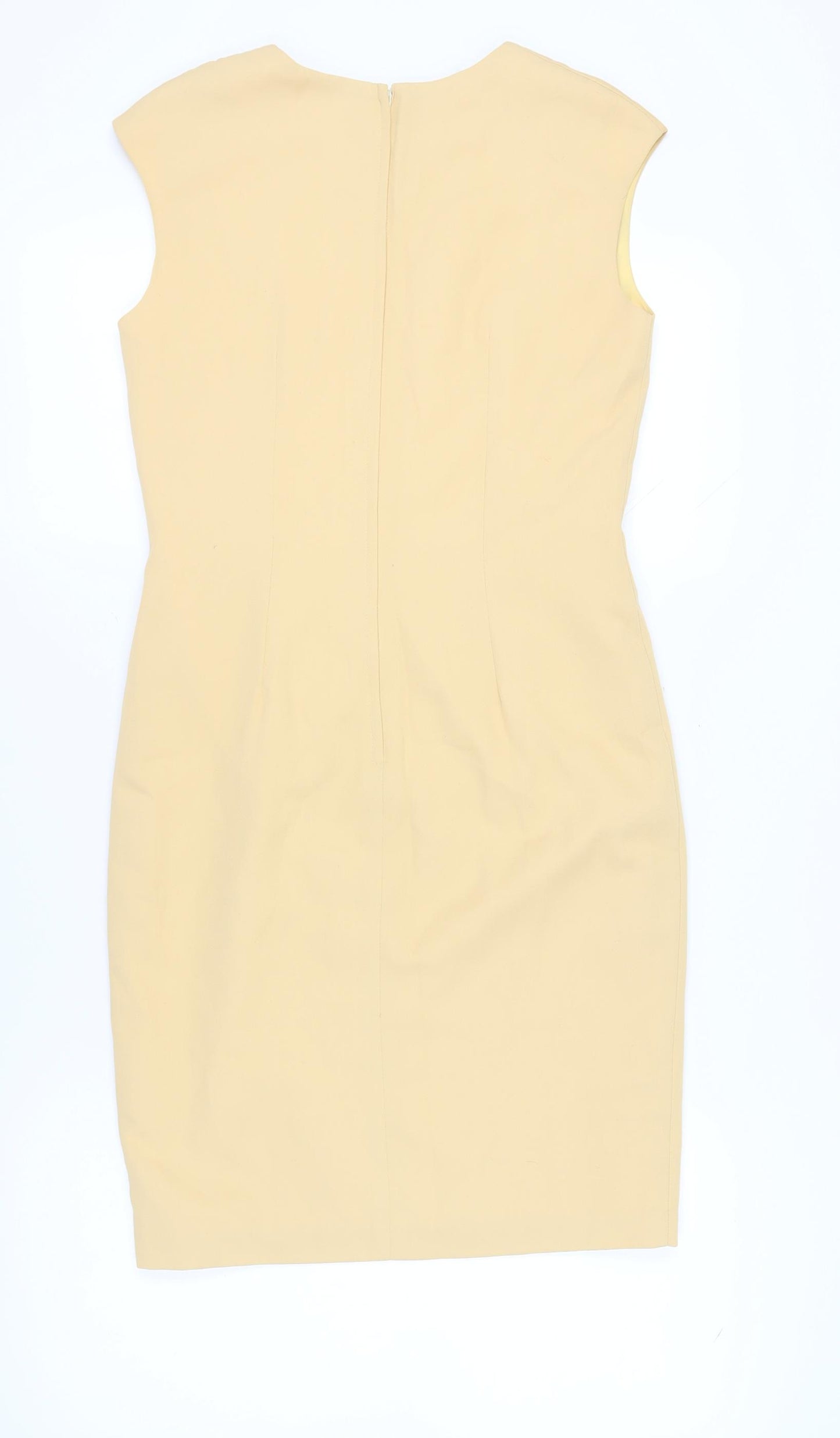 Classics Woman Beige Sheath Dress, Size 10, Sleeveless