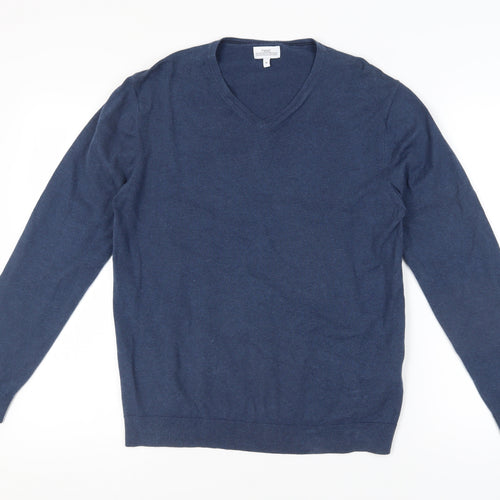 Next Men's Blue V-Neck Pullover Jumper, Size M