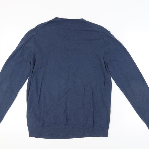 Next Men's Blue V-Neck Pullover Jumper, Size M