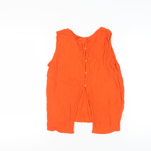 Vero Moda Women's Orange Sleeveless Blouse - Size L