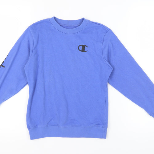 Champion Boys Blue Pullover Sweatshirt S Regular Fit