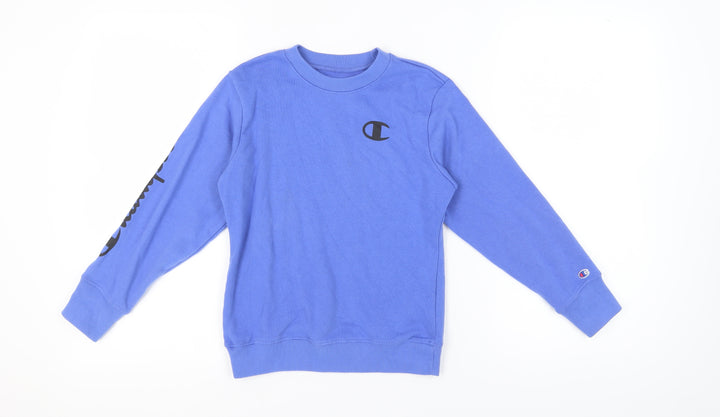Champion Boys Blue Pullover Sweatshirt S Regular Fit