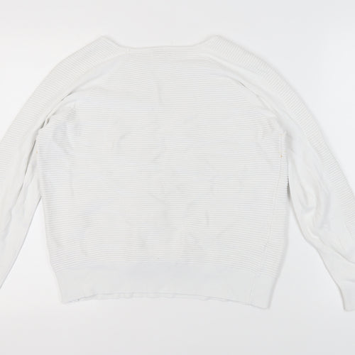 CC Women's White Pullover Jumper, Size L, Long Sleeve