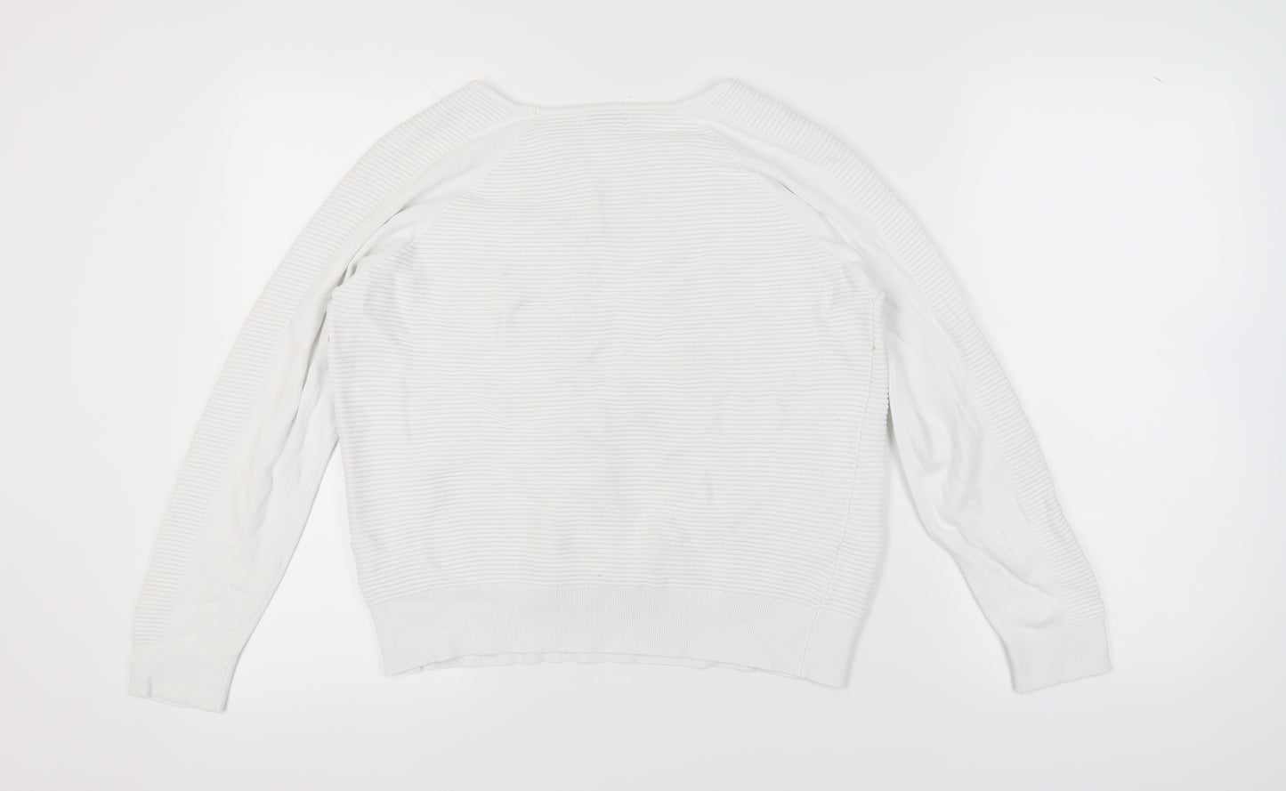 CC Women's White Pullover Jumper, Size L, Long Sleeve