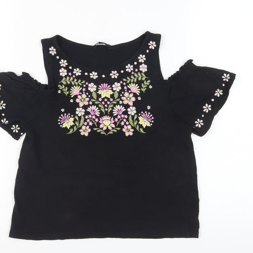 New Look Women's Black Cold Shoulder Top Size 8