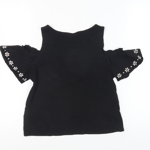 New Look Women's Black Cold Shoulder Top Size 8