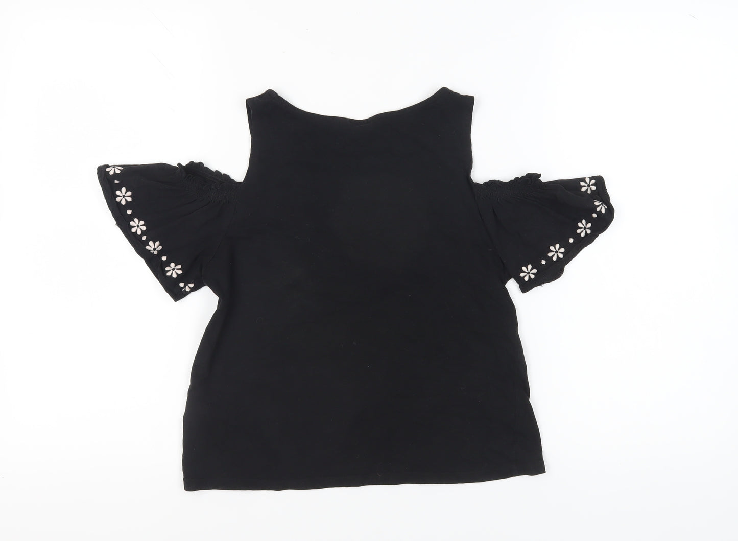 New Look Women's Black Cold Shoulder Top Size 8
