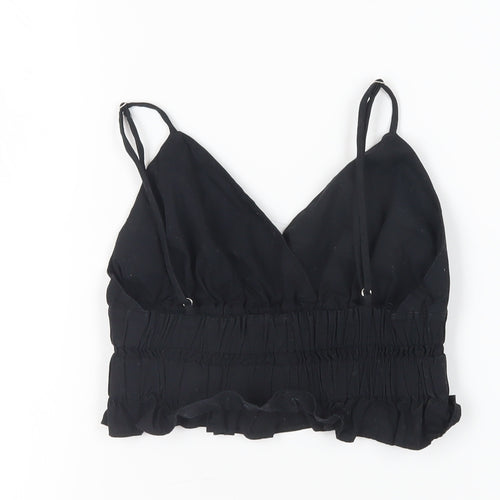 Bershka Women's Black Camisole 2XS V-Neck Top