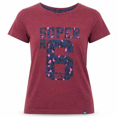 Superdry Womens Red XS Jersey T-Shirt with Print