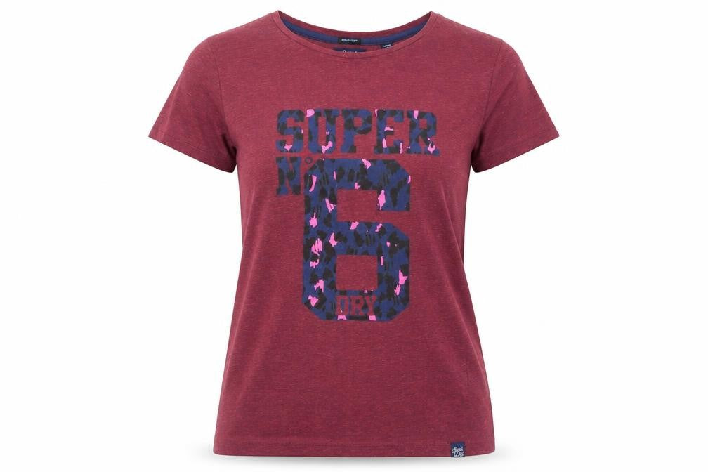 Superdry Womens Red XS Jersey T-Shirt with Print