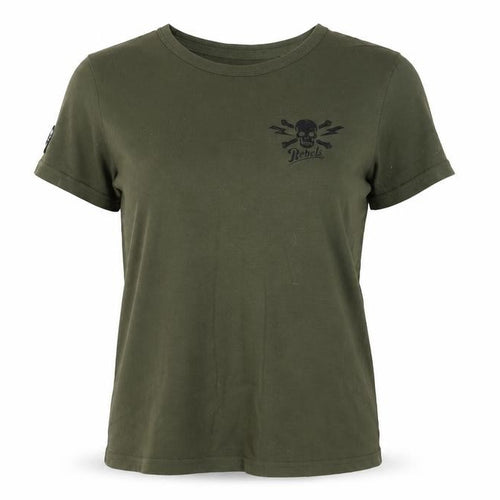 Superdry Women's Green Skull T-Shirt, Size 12, Cotton