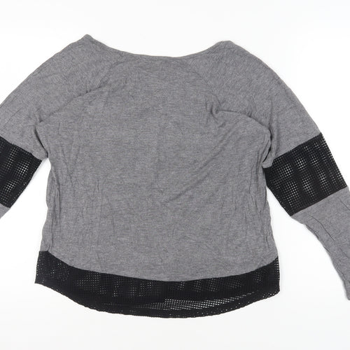 Guess Women's Grey Long Sleeve T-Shirt, Size L