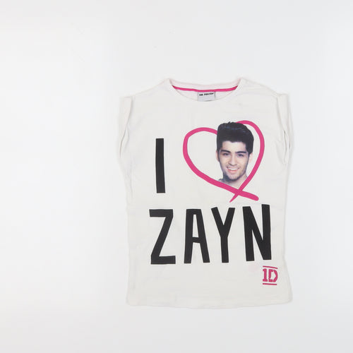 One Direction Girls White Graphic T-Shirt 6-7 Years