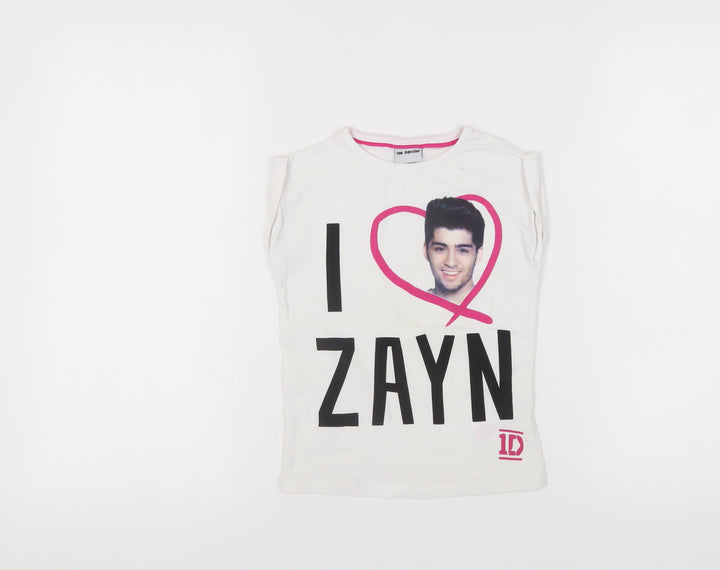 One Direction Girls White Graphic T-Shirt 6-7 Years