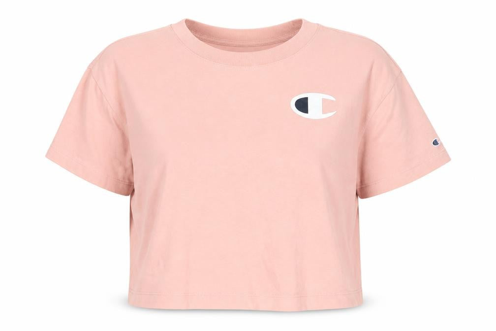 Front view of Champion Women's Pink Basic T-Shirt, M, Casual