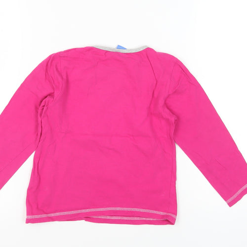 Disney Girls Pink Frozen T-Shirt, Size 7-8 Years, Long Sleeve