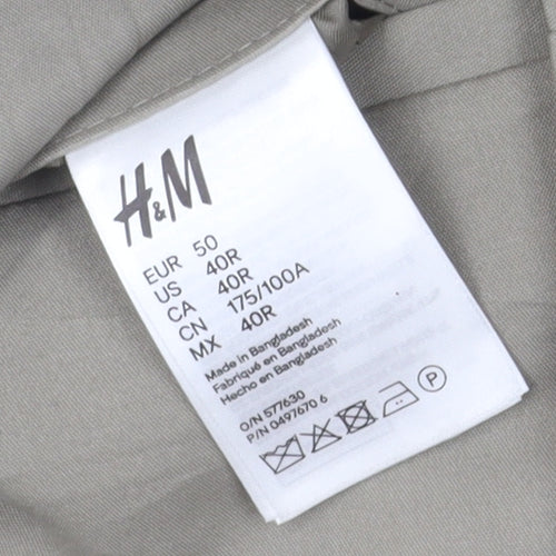 H&M Men's Beige Slim Fit Blazer, 40R, Business Casual