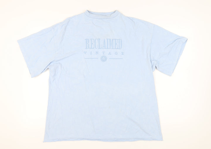 Reclaimed Vintage Blue Cotton Unisex T-Shirt XS