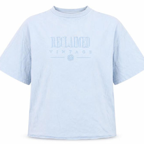 Reclaimed Vintage Blue Cotton Unisex T-Shirt XS