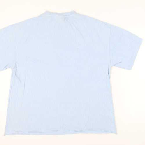 Reclaimed Vintage Blue Cotton Unisex T-Shirt XS
