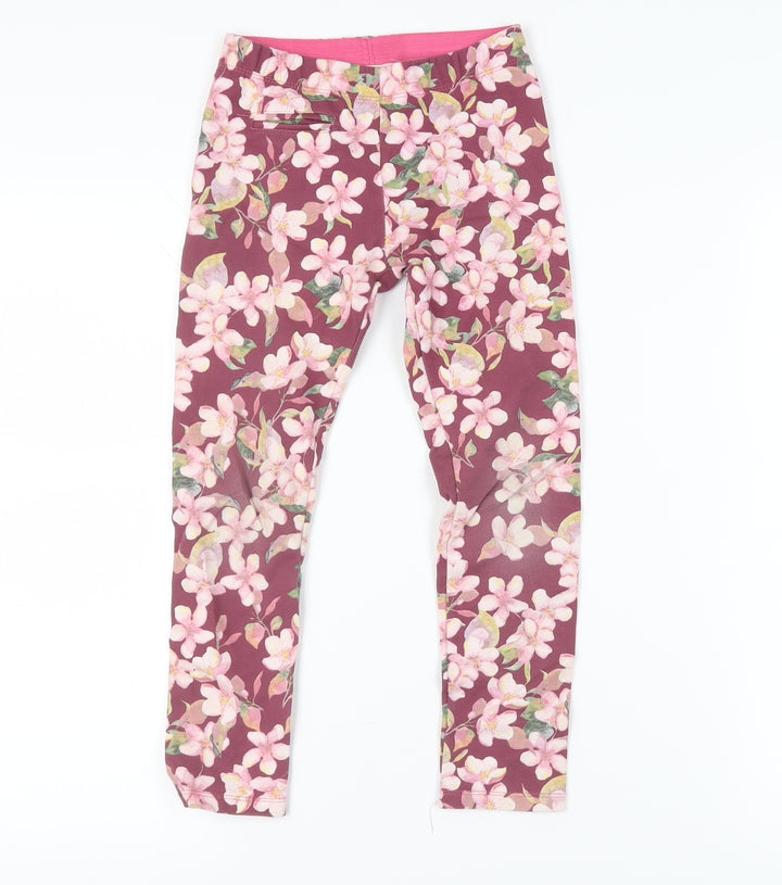 Zara Girls Floral Multicoloured Leggings Size 8 Years
