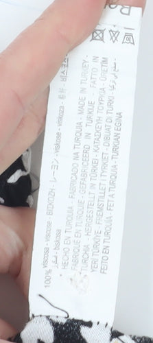 Bershka Women's Black Floral Puff Sleeve Mini Dress