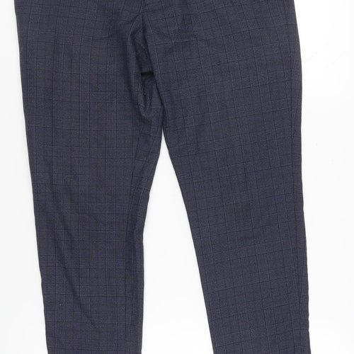 Next Men's Grey Check Formal Trousers, Size 34