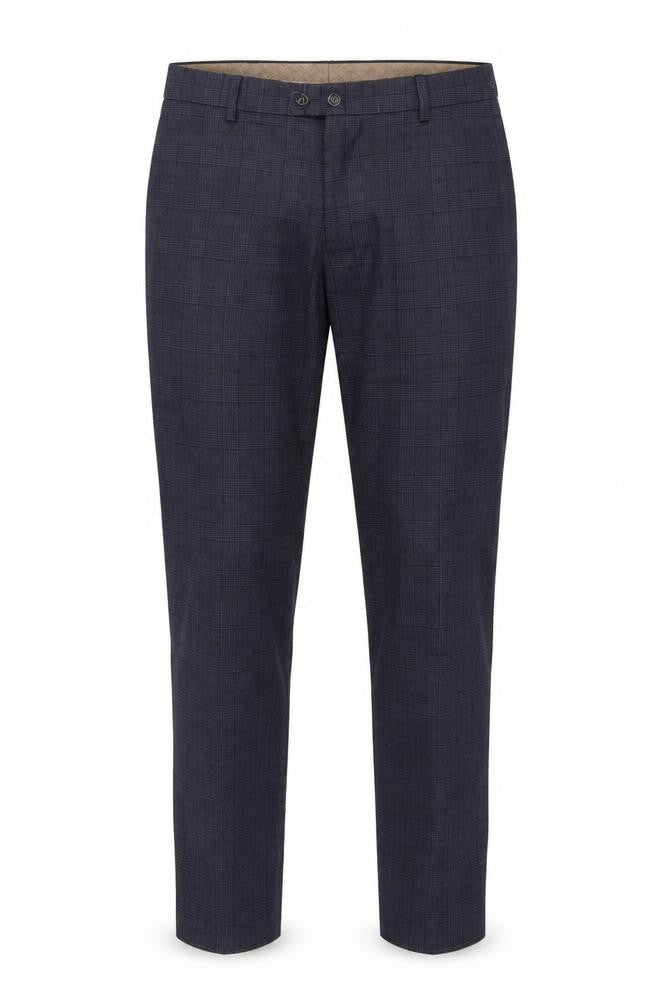Front view of Next Men's Grey Check Formal Trousers, size 34