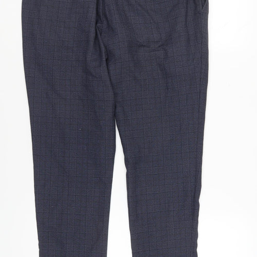 Next Men's Grey Check Formal Trousers, Size 34