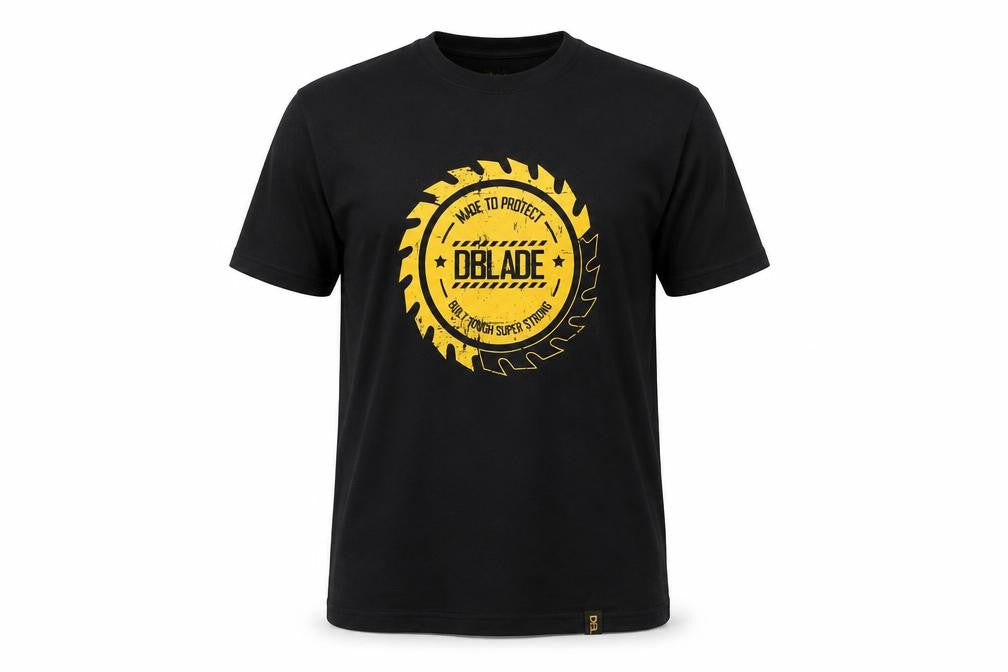 Front view of DBLADE Men's Black XL Graphic Print T-Shirt