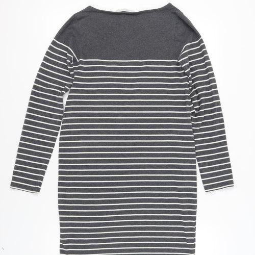 JoJo Maman Bébé Grey Striped Shift Dress - S