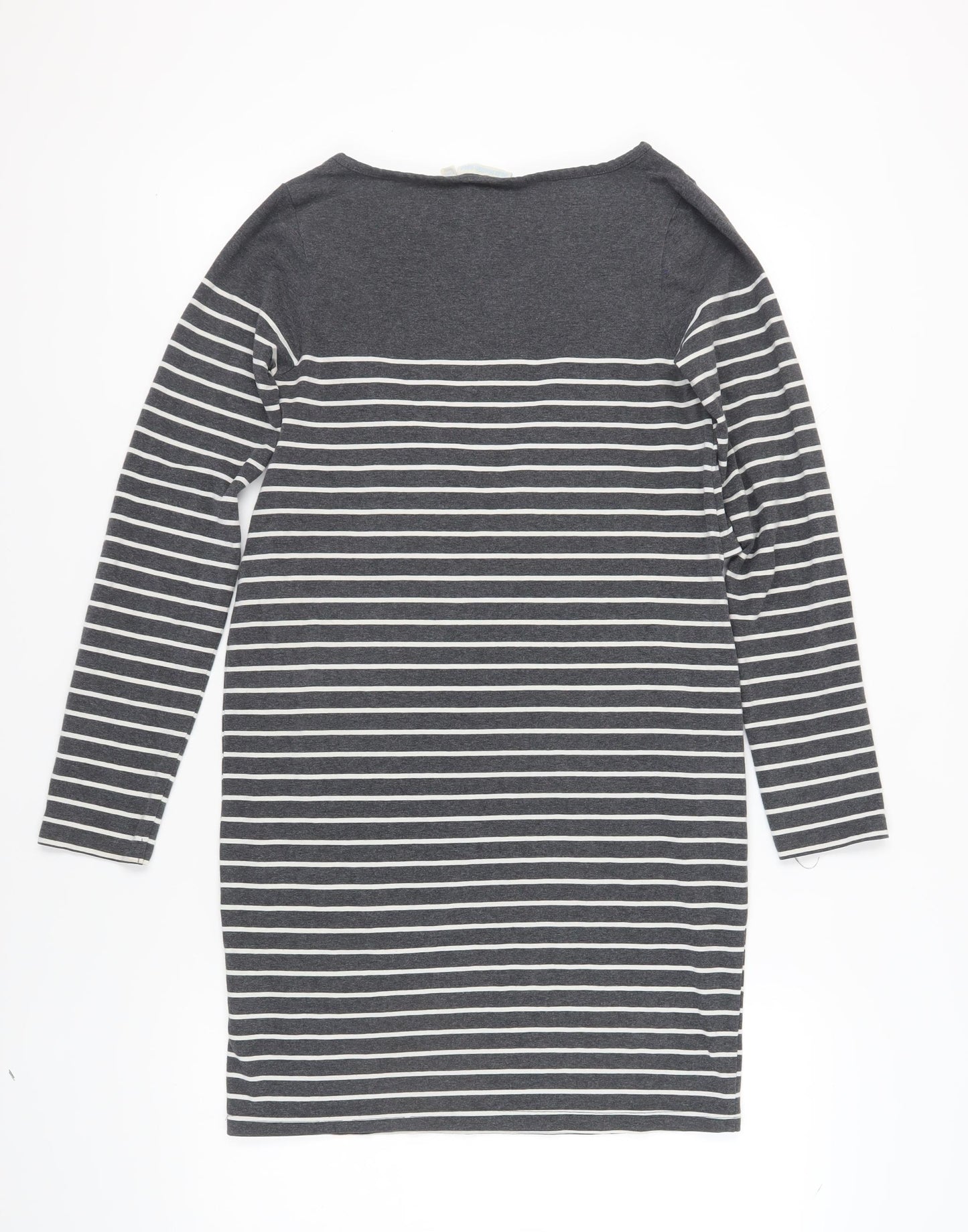 JoJo Maman Bébé Grey Striped Shift Dress - S