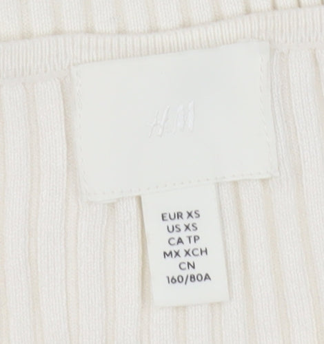 H&M Women's Ivory Boat Neck Jumper XS
