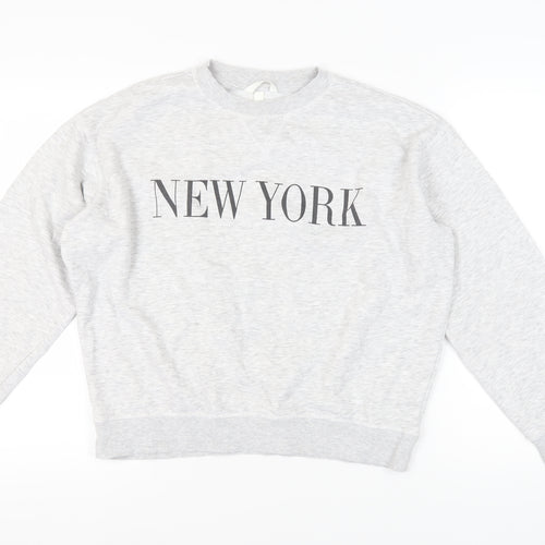 H&M Women's Grey Pullover Sweatshirt Size 12