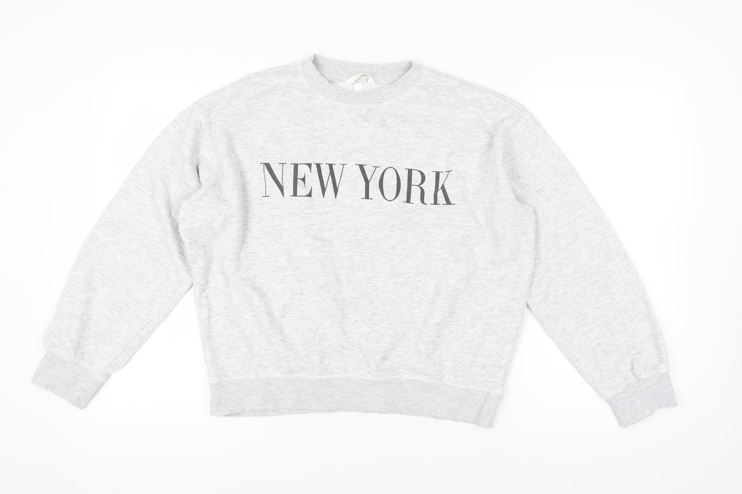 H&M Women's Grey Pullover Sweatshirt Size 12