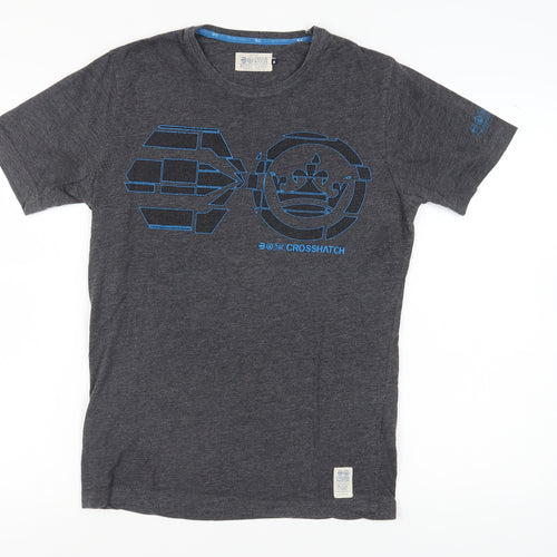 Crosshatch Men's Grey Graphic T-Shirt S