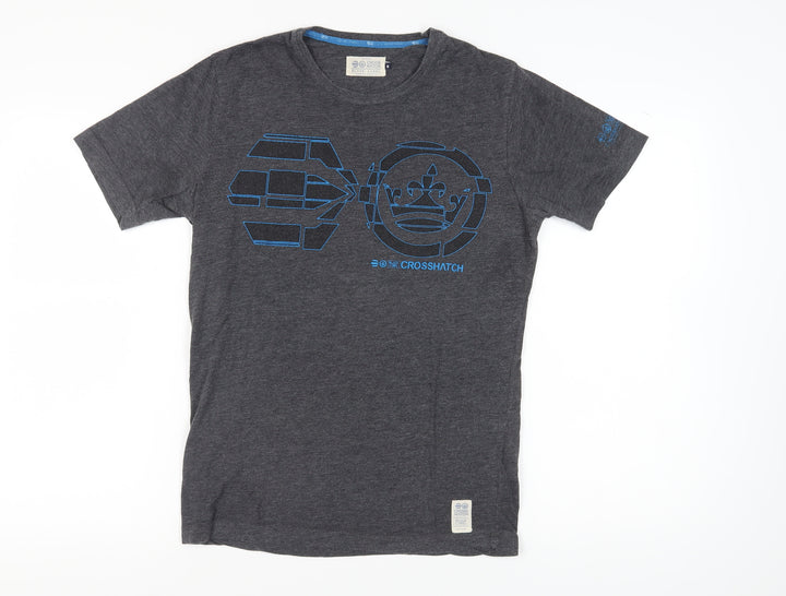 Crosshatch Men's Grey Graphic T-Shirt S