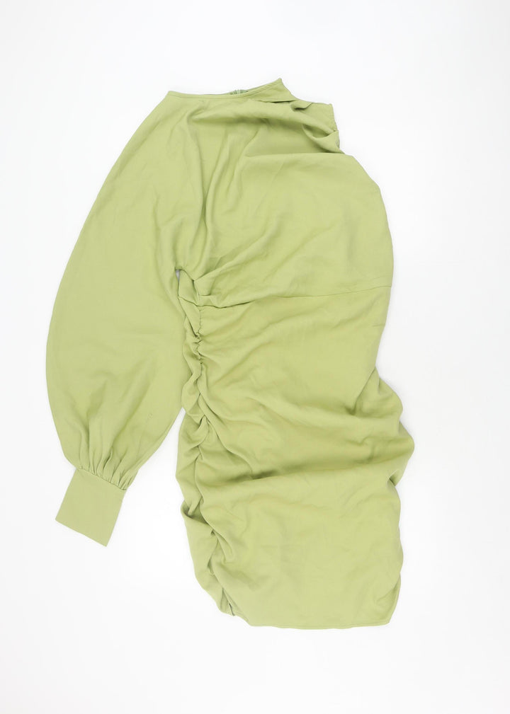PrettyLittleThing One Sleeved Women's Green Dress Size 12