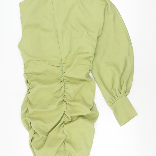 PrettyLittleThing One Sleeved Women's Green Dress Size 12