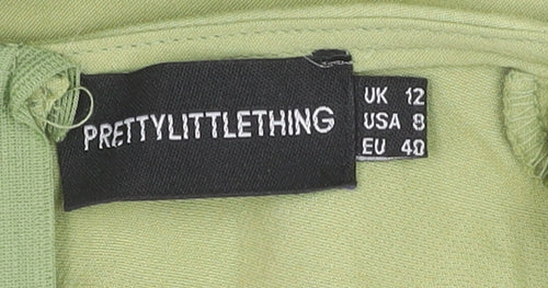 PrettyLittleThing One Sleeved Women's Green Dress Size 12