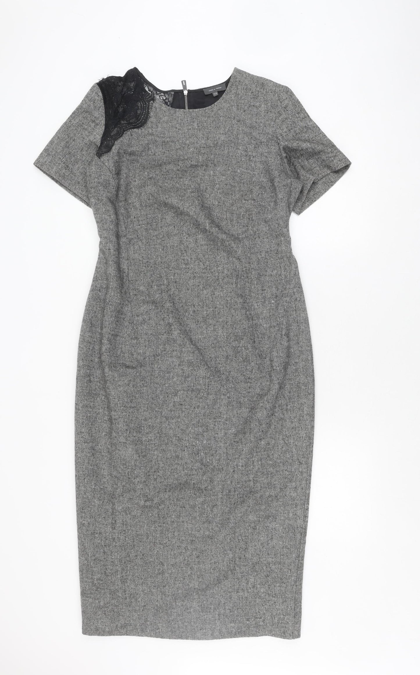 Pied A Terre Women's Grey Sheath Dress Size 14