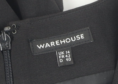 Warehouse Black Women's Dress, Size 14