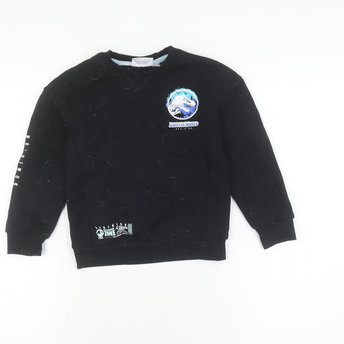 Boys Jurassic World Black Sweatshirt Pullover 7 Years