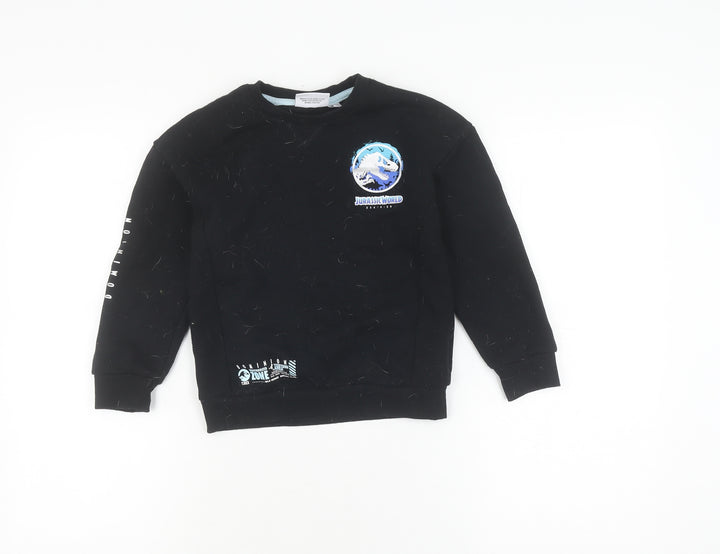 Boys Jurassic World Black Sweatshirt Pullover 7 Years