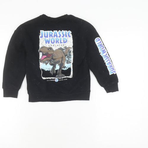 Boys Jurassic World Black Sweatshirt Pullover 7 Years