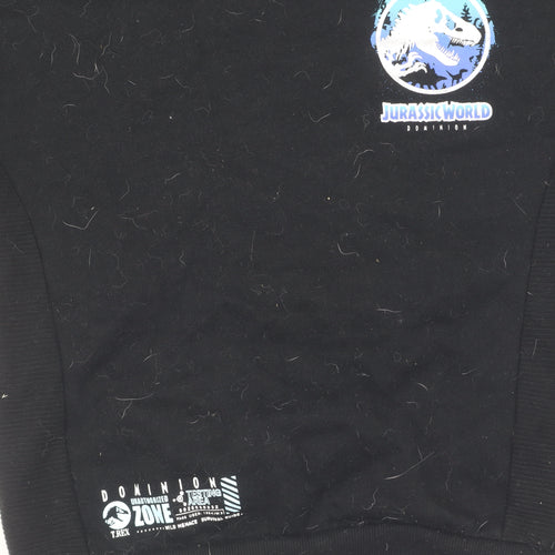 Boys Jurassic World Black Sweatshirt Pullover 7 Years