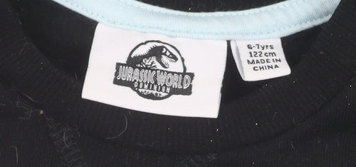 Boys Jurassic World Black Sweatshirt Pullover 7 Years