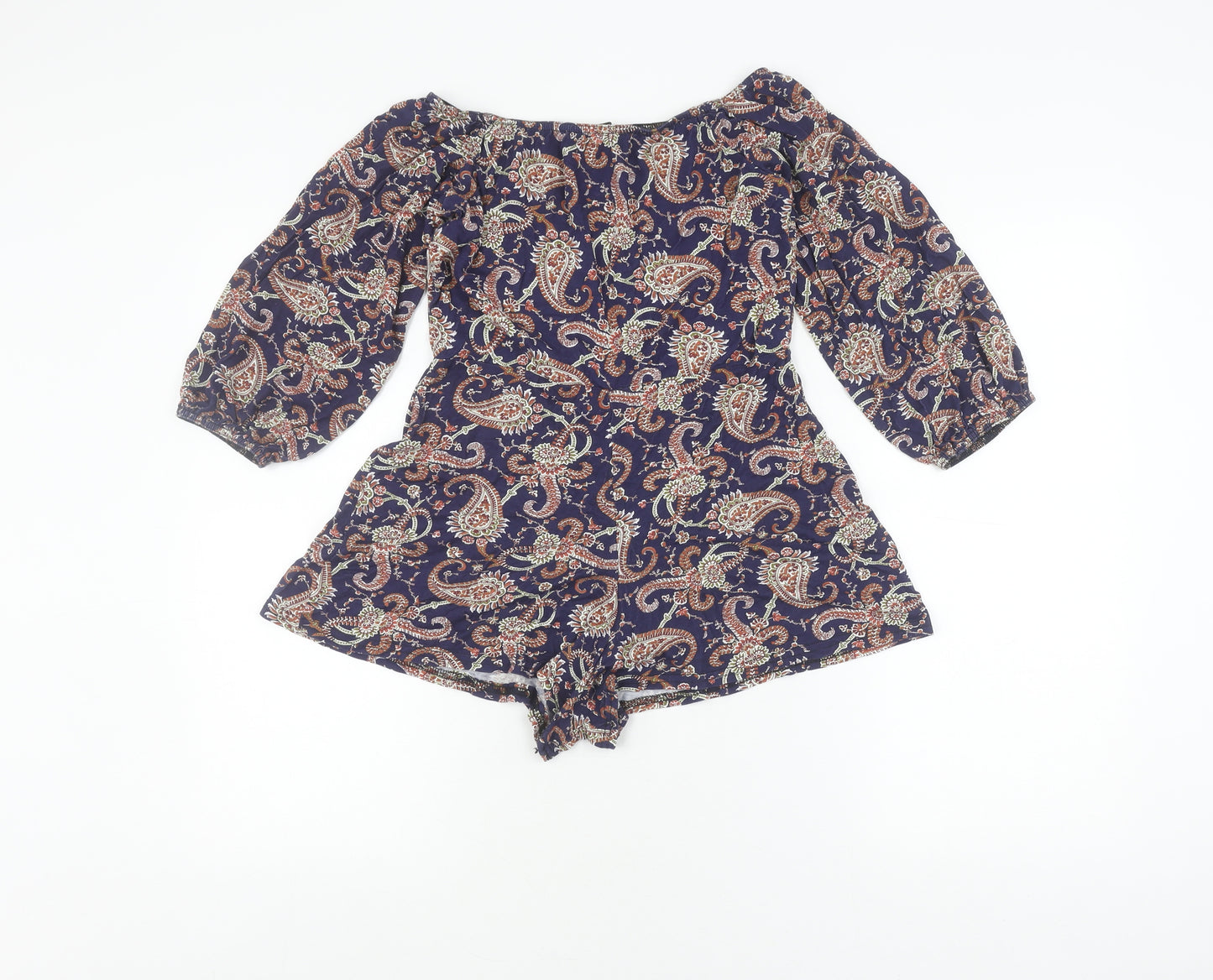 Boohoo Women's Multicoloured Paisley Playsuit, Size 12