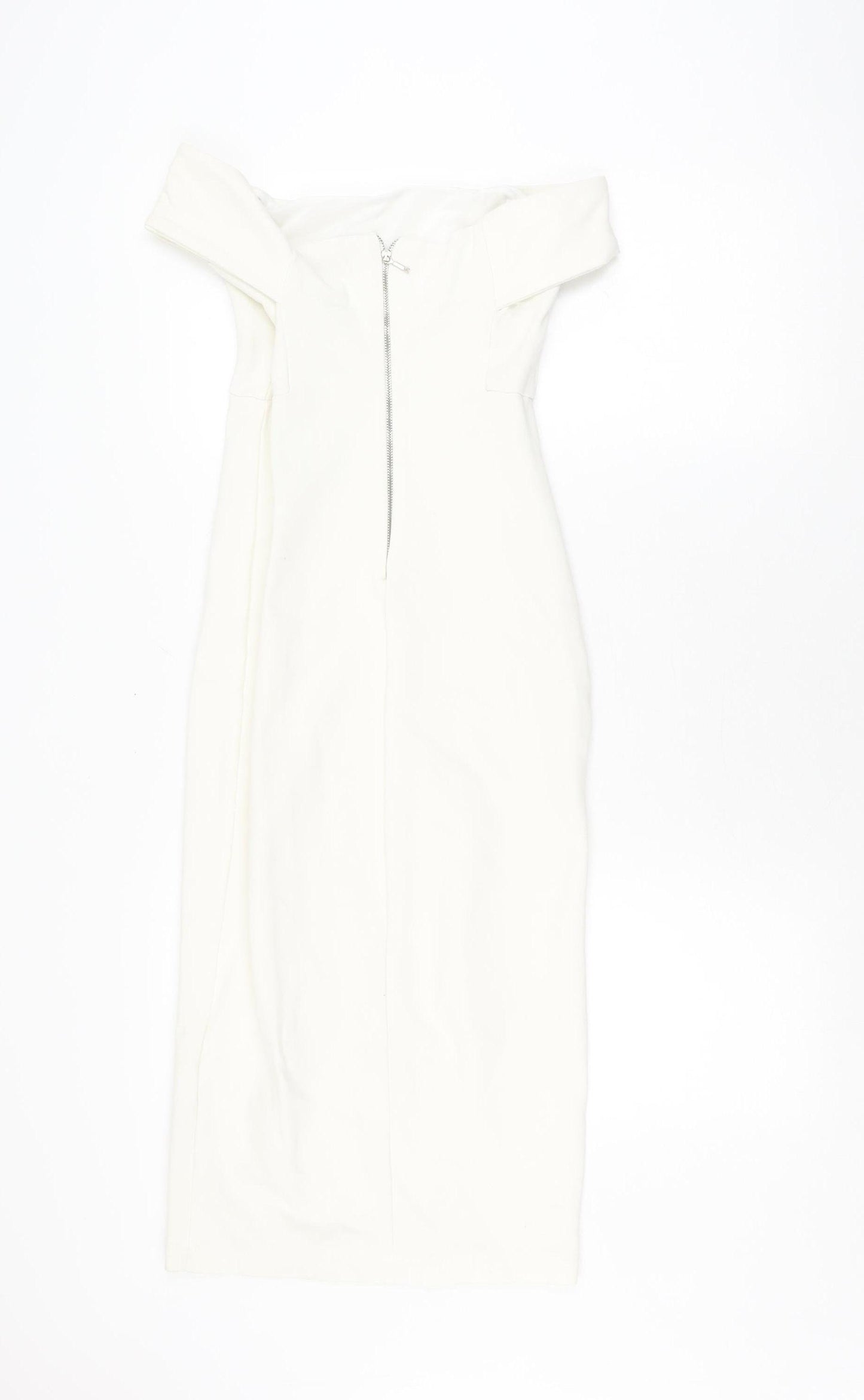 Zara Women's Ivory Off-Shoulder Dress Size 10