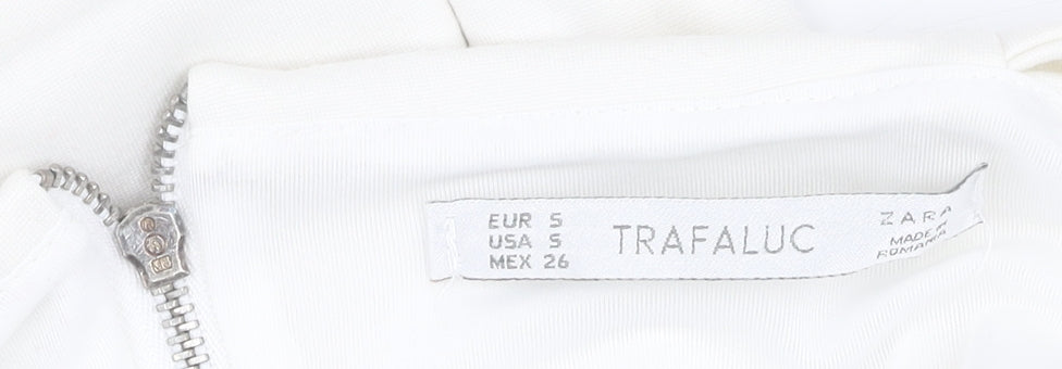 Zara Women's Ivory Off-Shoulder Dress Size 10